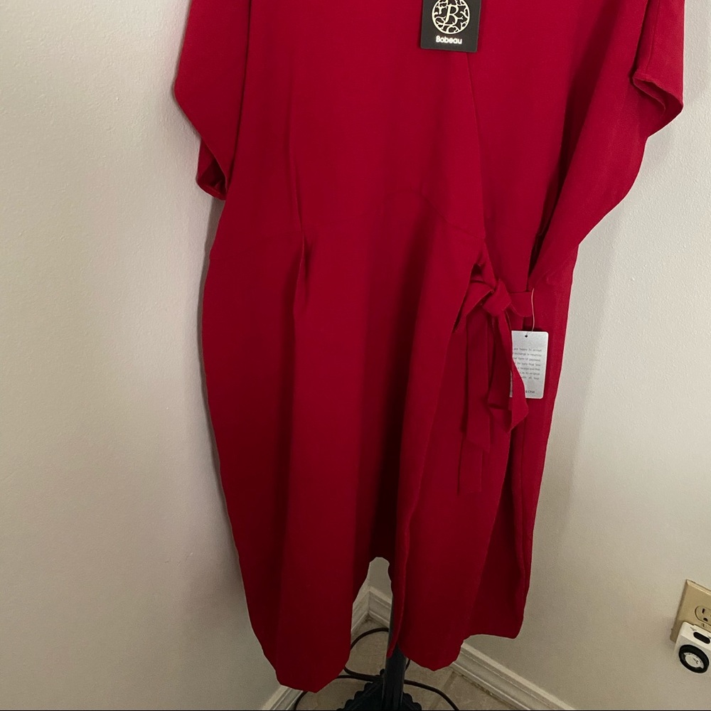 Flutter Sleeve Crepe Midi Wrap Dress - Picture 2 of 3